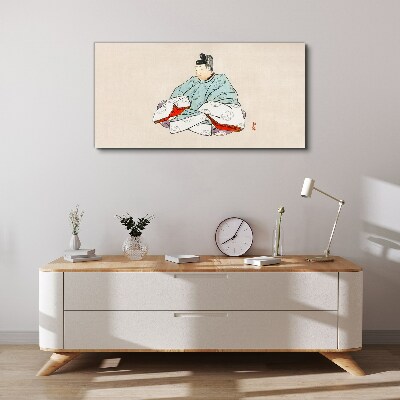 Obraz na plátně Japonský umělec v tradičním kroji
