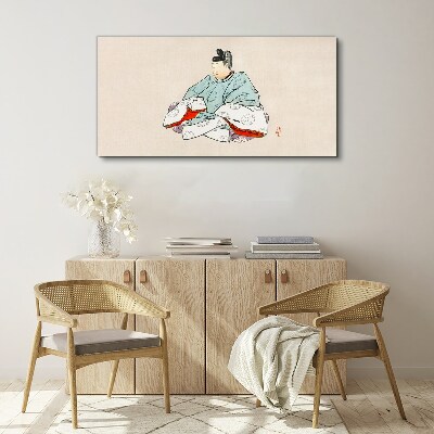 Obraz na plátně Japonský umělec v tradičním kroji