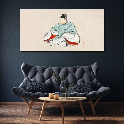 Obraz na plátně Japonský umělec v tradičním kroji