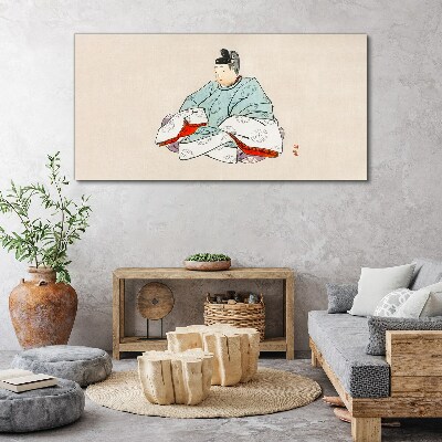 Obraz na plátně Japonský umělec v tradičním kroji