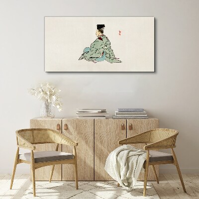 Obraz na plátně Japonská kráska v tradičním kimonu