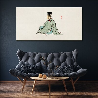 Obraz na plátně Japonská kráska v tradičním kimonu