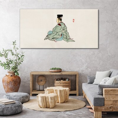 Obraz na plátně Japonská kráska v tradičním kimonu
