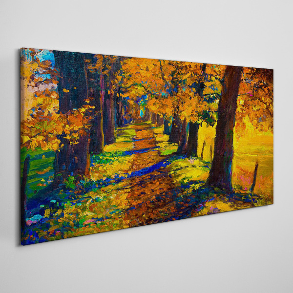 Obraz na plátně Golden Avenue v podzimním slunci
