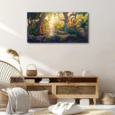 Obraz na plátně Fantasy Forest River květiny