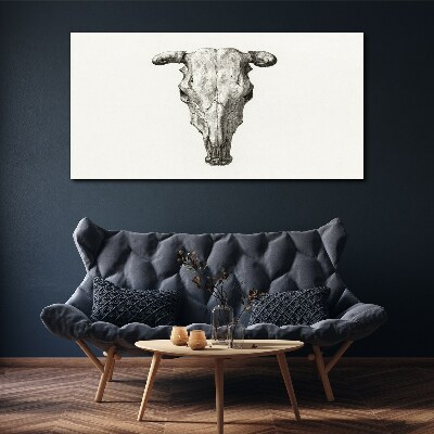 Obraz na plátně Kreslení zvířecí krávy lebka