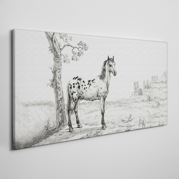 Obraz na plátně Kresba koní zvířata