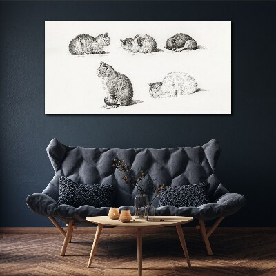 Obraz na plátně Kreslení zvířat koček