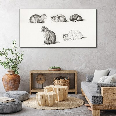 Obraz na plátně Kreslení zvířat koček