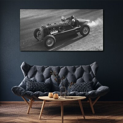 Obraz na plátně Auto černobílé závody
