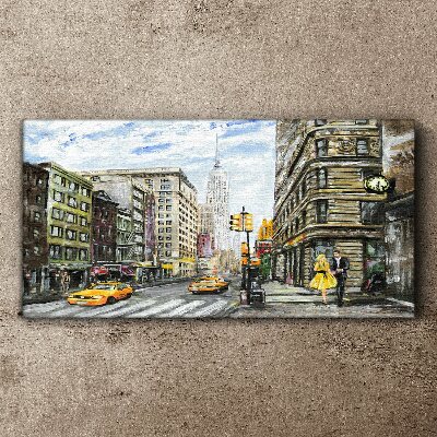 Obraz na plátně Ulice v New Yorku ve žlutých taxících