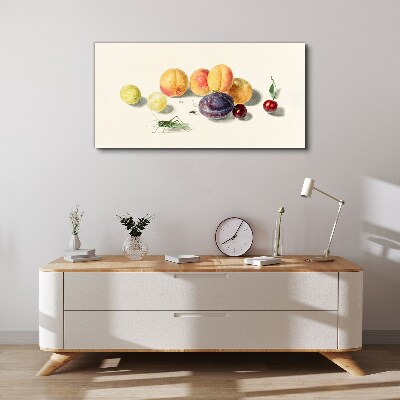 Obraz na plátně Ovocné třešně broskve