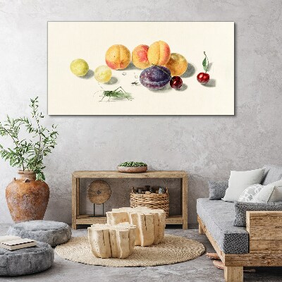 Obraz na plátně Ovocné třešně broskve