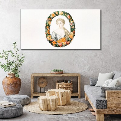 Obraz na plátně Portrét ženy s květinami