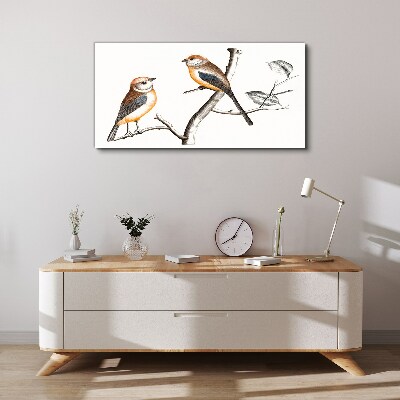 Obraz na plátně Kreslení větev zvířat pták