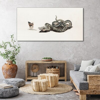 Obraz na plátně Kreslení zvířecí had motýl