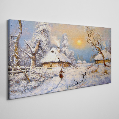 Obraz na plátně Venkovský zimní sníh