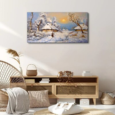 Obraz na plátně Venkovský zimní sníh