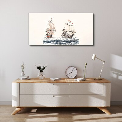 Obraz na plátně Mořské vlny lodi