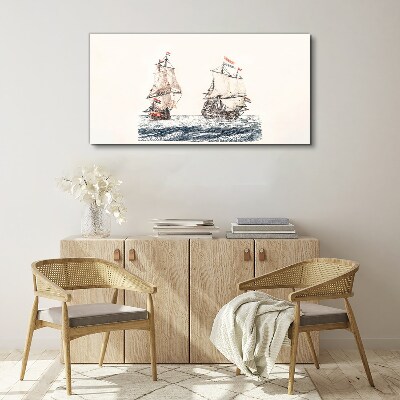 Obraz na plátně Mořské vlny lodi