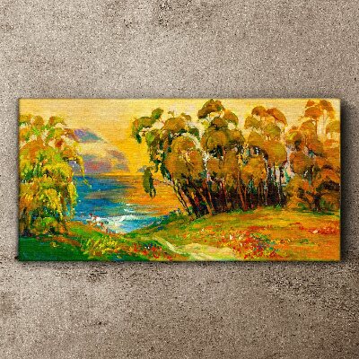 Obraz na plátně Louka lesní vodu slunce