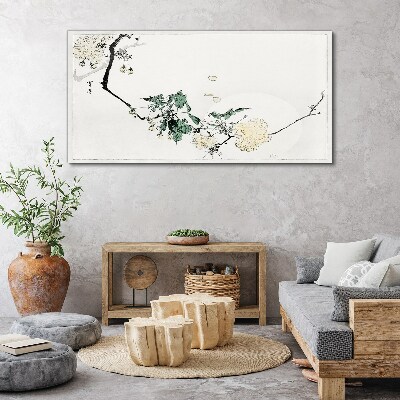 Obraz na plátně Větev listy květiny