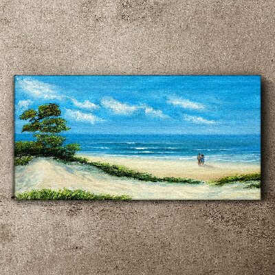 Obraz na plátně Pobřeží pár pláže moře