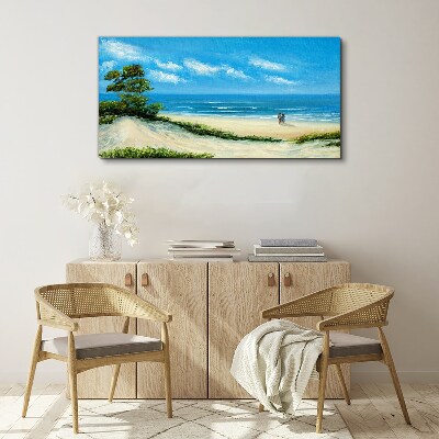 Obraz na plátně Pobřeží pár pláže moře