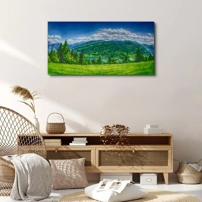 Obraz na plátně Lesní krajina mraky