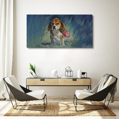 Obraz na plátně Abstraktní zvířecí pes květina