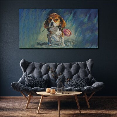 Obraz na plátně Abstraktní zvířecí pes květina