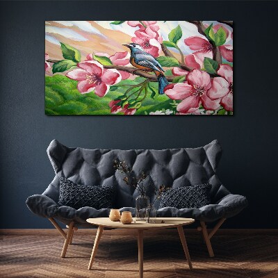 Obraz na plátně Abstrakce květiny pták