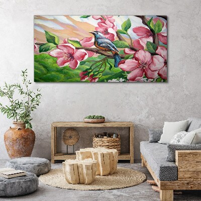 Obraz na plátně Abstrakce květiny pták