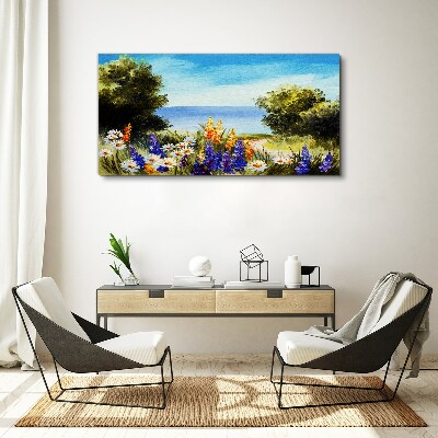 Obraz na plátně Mořský strom květiny obloha