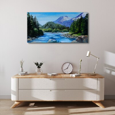 Obraz na plátně Hory Forest River Příroda