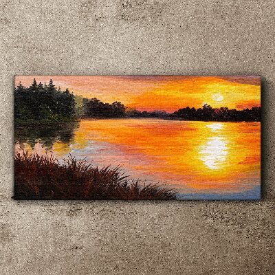 Obraz na plátně Lake Forest Sunset