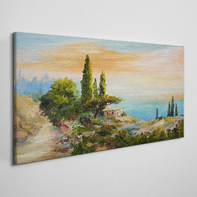 Obraz na plátně Strom pobřeží slunce