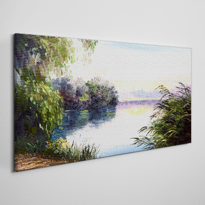 Obraz na plátně Jezero Sunset