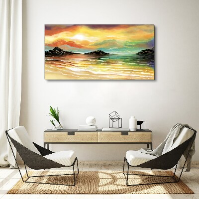 Obraz na plátně Abstrakce vlny západu slunce
