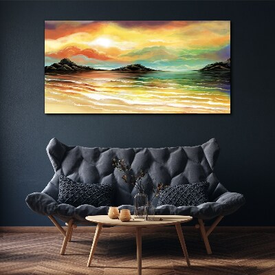 Obraz na plátně Abstrakce vlny západu slunce
