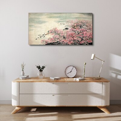 Obraz na plátně Kachní květiny strom