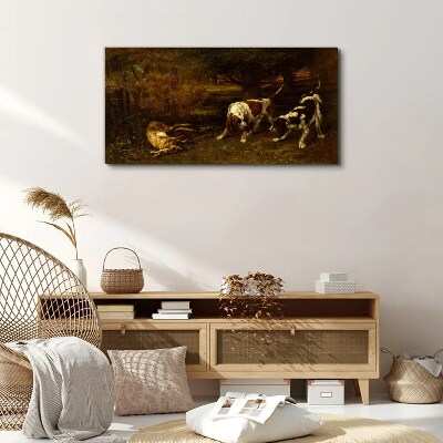 Obraz na plátně Lesní zvířata psi králík