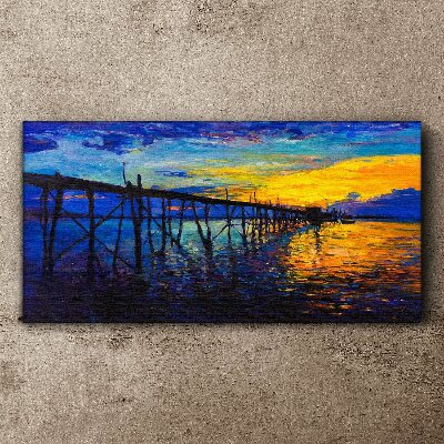 Obraz na plátně Abstrakce Pier Sunset