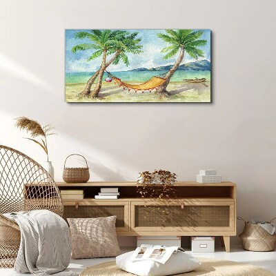 Obraz na plátně Beach Palm Sea Hammock