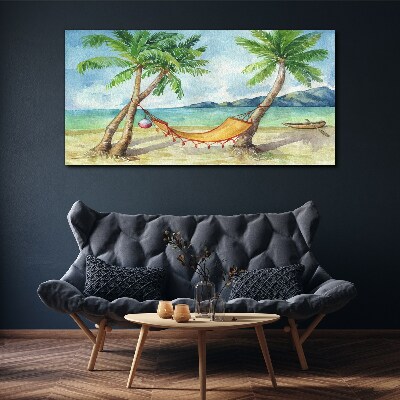 Obraz na plátně Beach Palm Sea Hammock