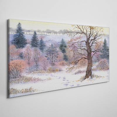 Obraz na plátně lesní zimní sníh příroda