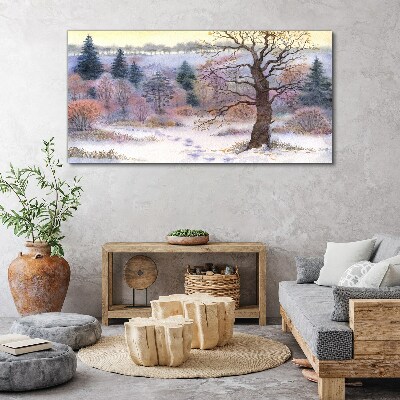 Obraz na plátně lesní zimní sníh příroda
