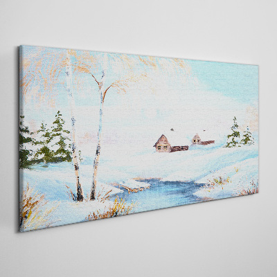 Obraz na plátně Zimní sníh stromy