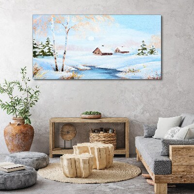 Obraz na plátně Zimní sníh stromy