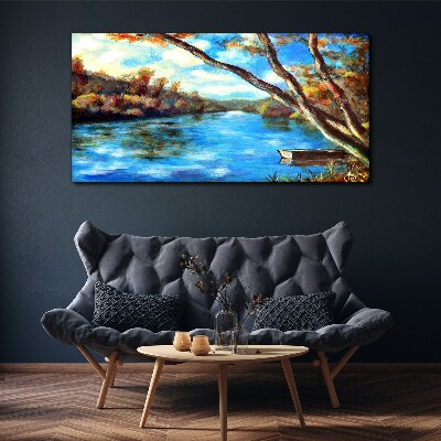 Obraz na plátně Lesní řeka mrak příroda